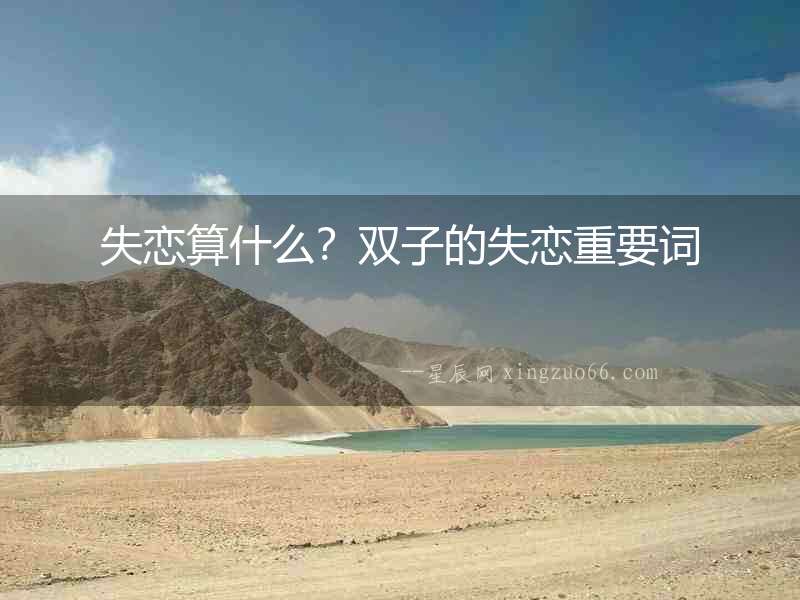 失戀算什么？雙子的失戀重要詞