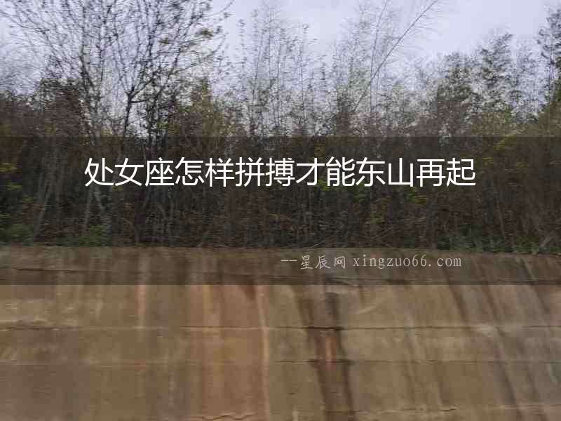 處女座怎樣拼搏才能東山再起