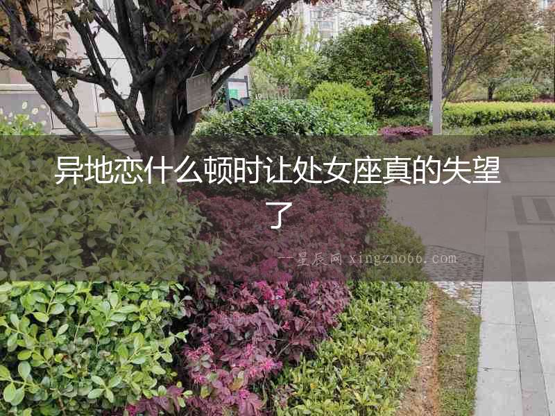 異地戀什么頓時讓處女座真的失望了