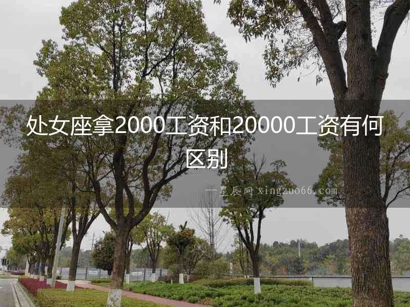 處女座拿2000工資和20000工資有何區別