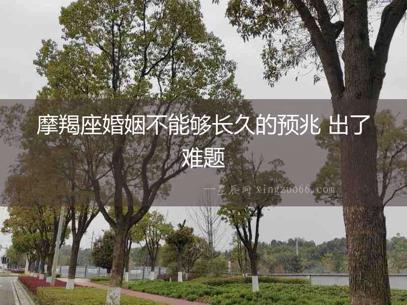 摩羯座婚姻不能夠長久的預兆 出了難題