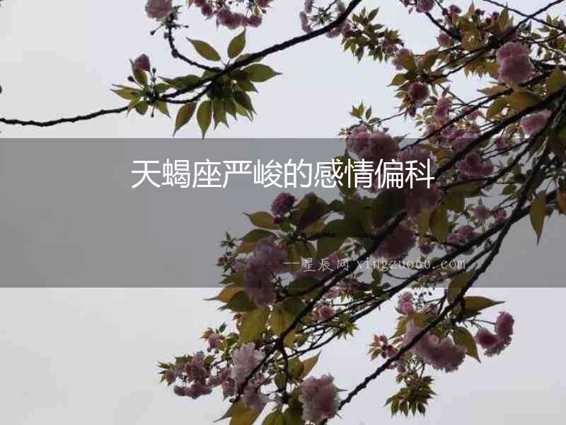 天蝎座嚴峻的感情偏科