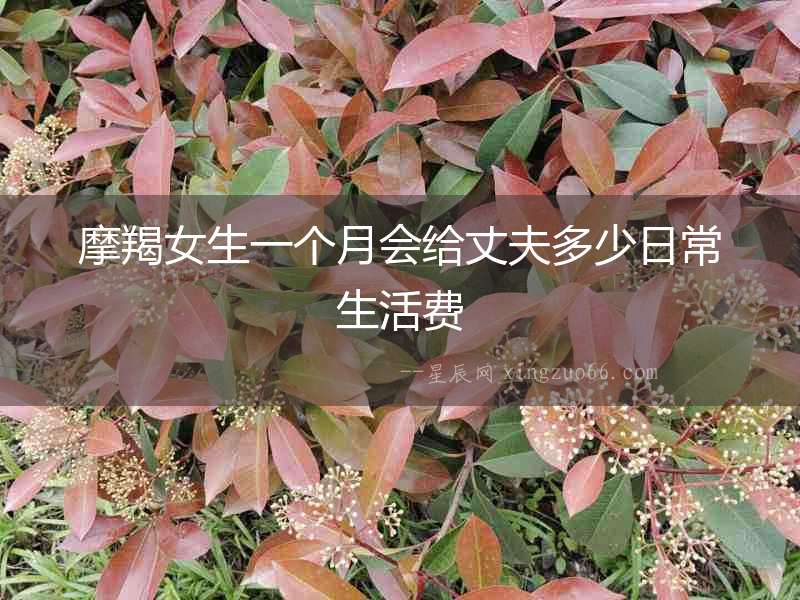 摩羯女生一個(gè)月會(huì)給丈夫多少日常生活費(fèi)