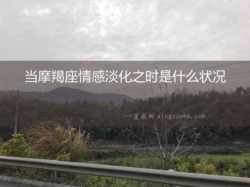 當摩羯座情感淡化之時是什么狀況