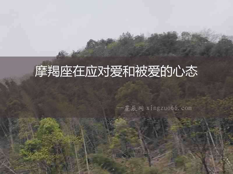 摩羯座在應對愛和被愛的心態