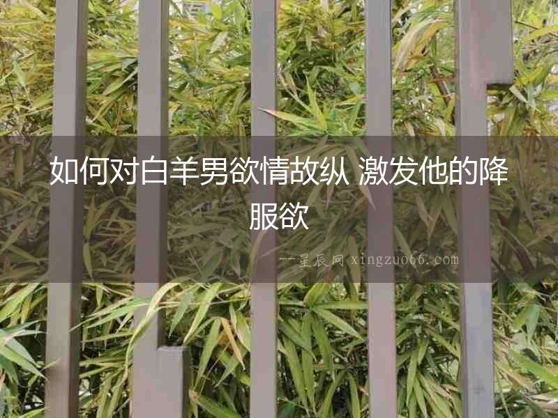 如何對白羊男欲情故縱 激發他的降服欲