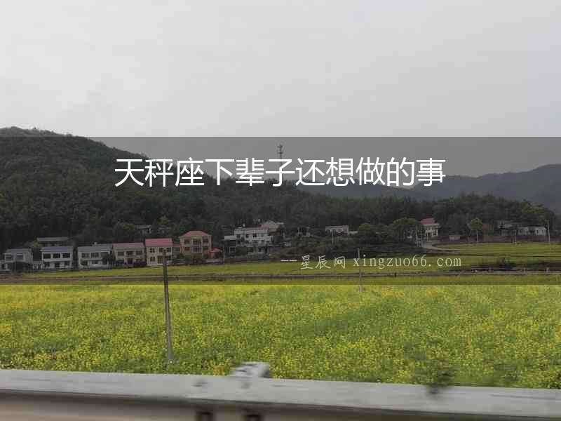 天秤座下輩子還想做的事