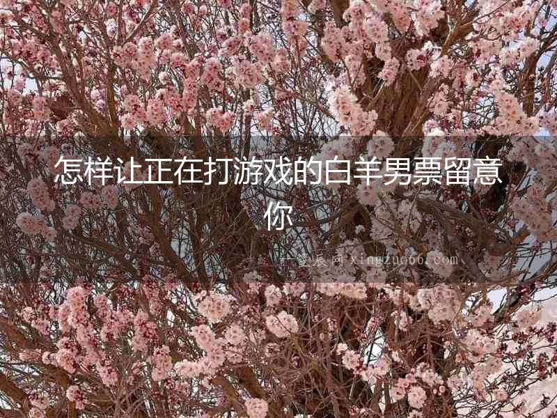 怎樣讓正在打游戲的白羊男票留意你