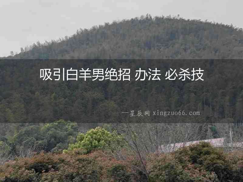 吸引白羊男絕招 辦法 必殺技