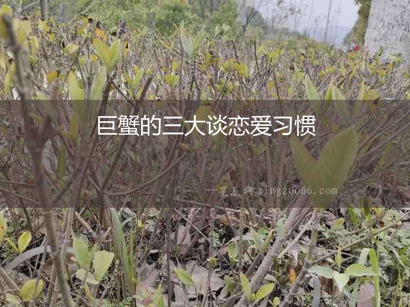 巨蟹的三大談戀愛習慣