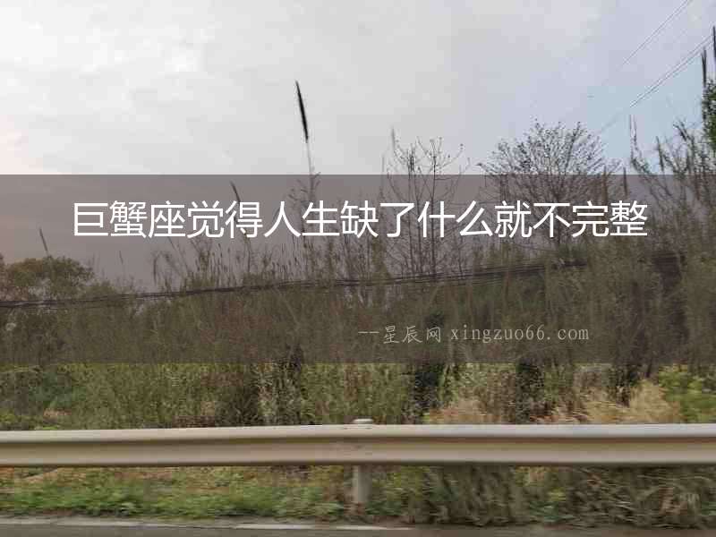 巨蟹座覺得人生缺了什么就不完整