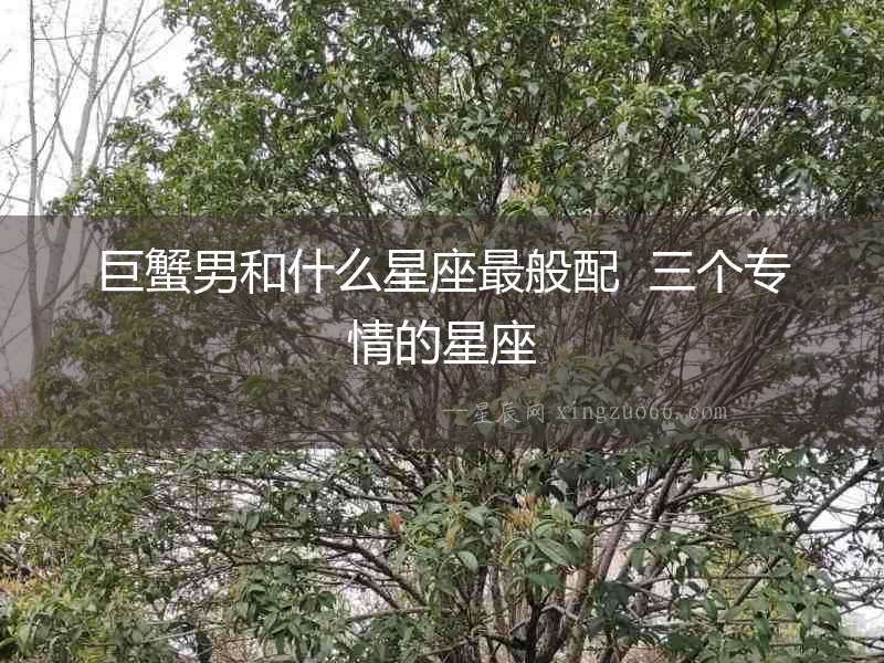 巨蟹男和什么星座最般配  三個專情的星座