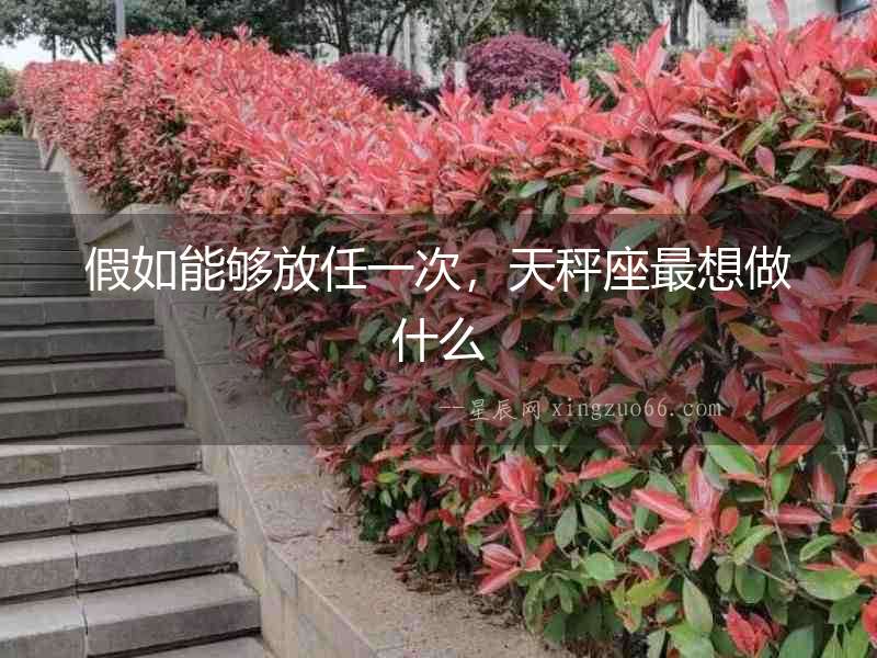 假如能夠放任一次，天秤座最想做什么