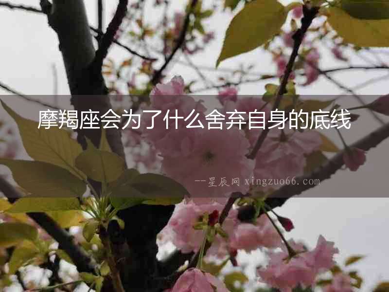 摩羯座會為了什么舍棄自身的底線