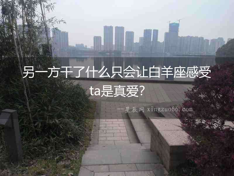 另一方干了什么只會讓白羊座感受ta是真愛？