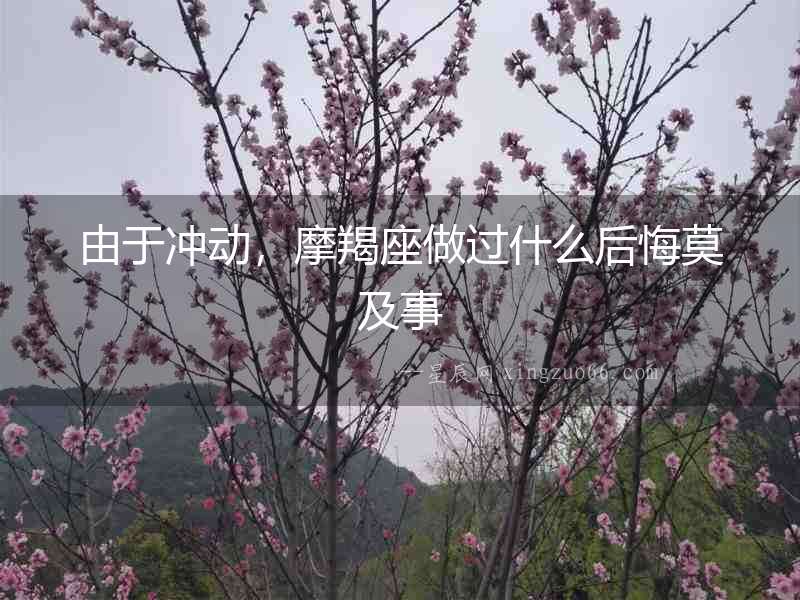 由于沖動，摩羯座做過什么后悔莫及事