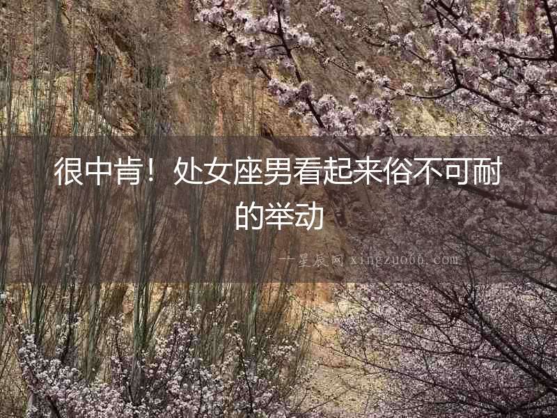 很中肯！處女座男看起來俗不可耐的舉動