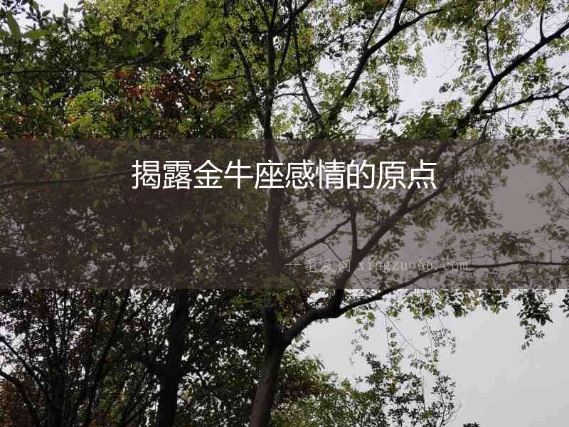 揭露金牛座感情的原點(diǎn)