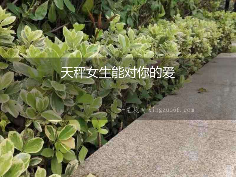 天秤女生能對你的愛