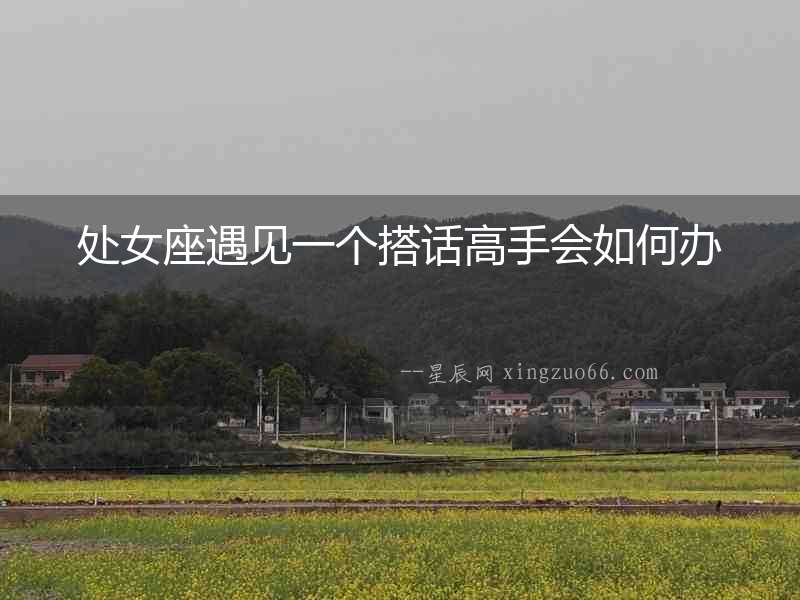 處女座遇見一個(gè)搭話高手會(huì)如何辦