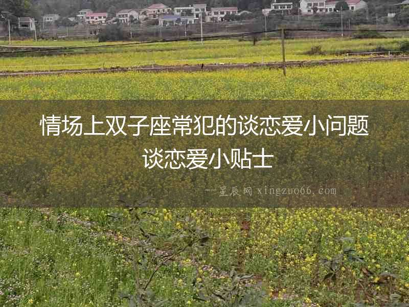 情場上雙子座常犯的談戀愛小問題 談戀愛小貼士