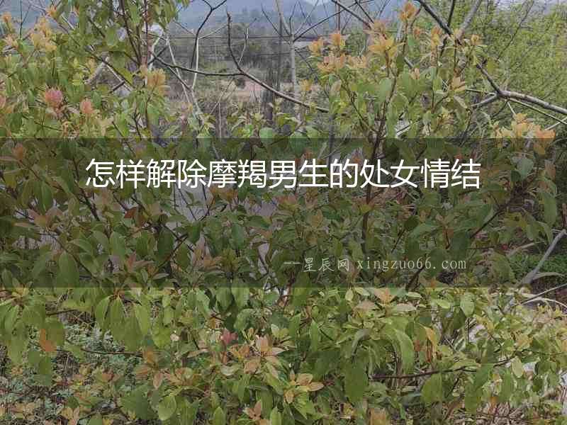 怎樣解除摩羯男生的處女情結