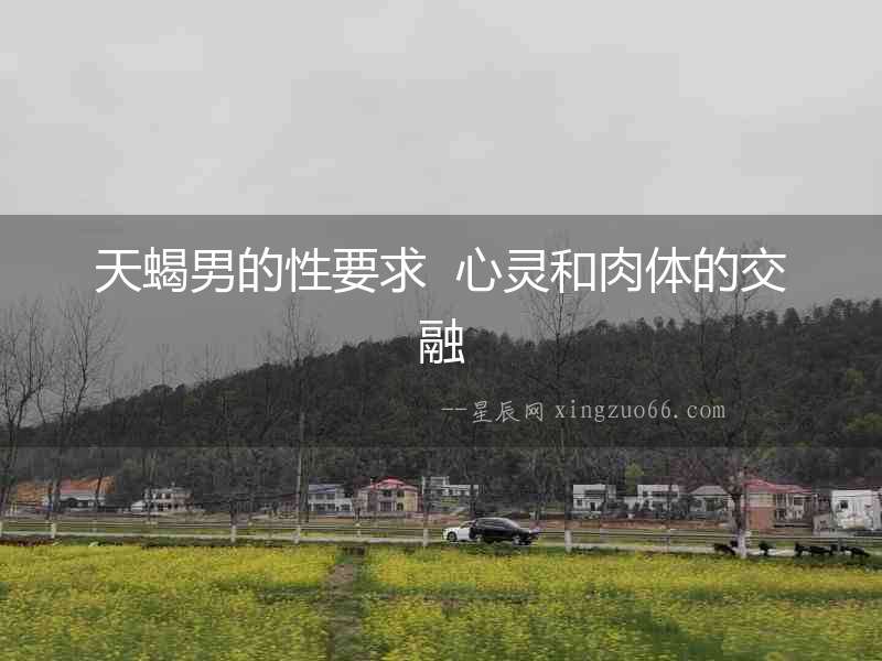 天蝎男的性要求  心靈和肉體的交融