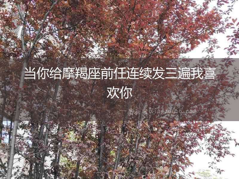 當(dāng)你給摩羯座前任連續(xù)發(fā)三遍我喜歡你