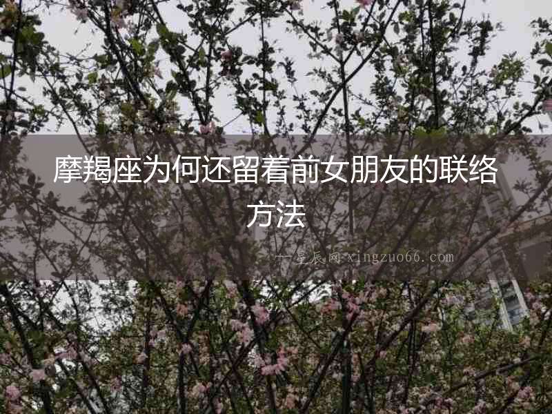 摩羯座為何還留著前女朋友的聯絡方法