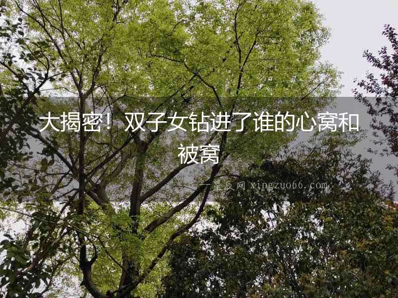 大揭密！雙子女鉆進了誰的心窩和被窩