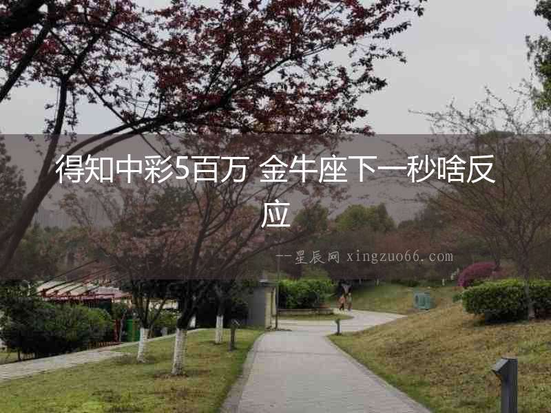 得知中彩5百萬 金牛座下一秒啥反應(yīng)