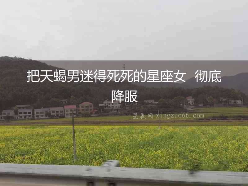 把天蝎男迷得死死的星座女  徹底降服
