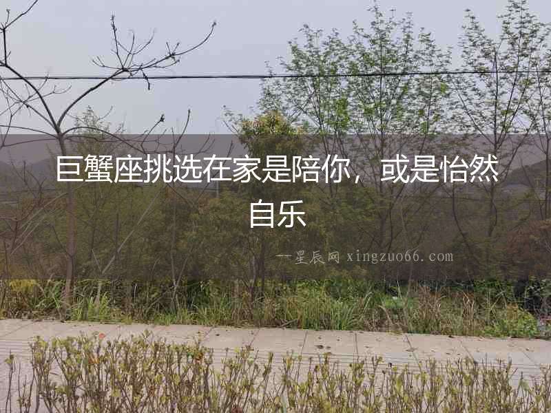 巨蟹座挑選在家是陪你，或是怡然自樂