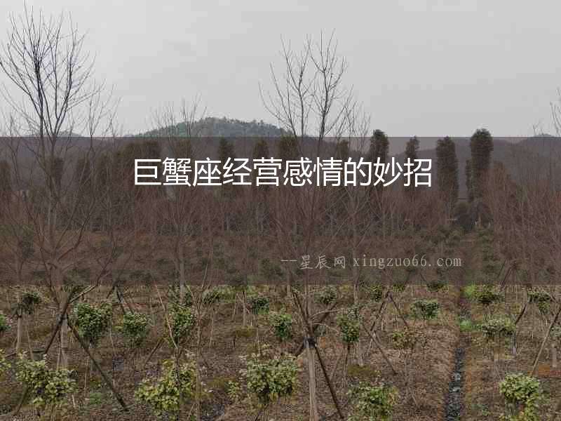 巨蟹座經營感情的妙招