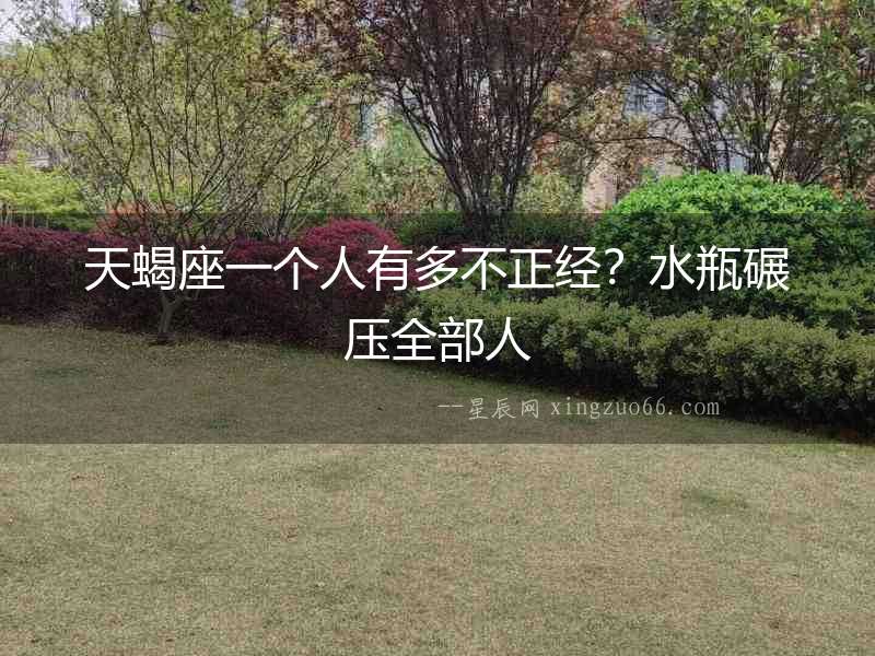 天蝎座一個人有多不正經？水瓶碾壓全部人