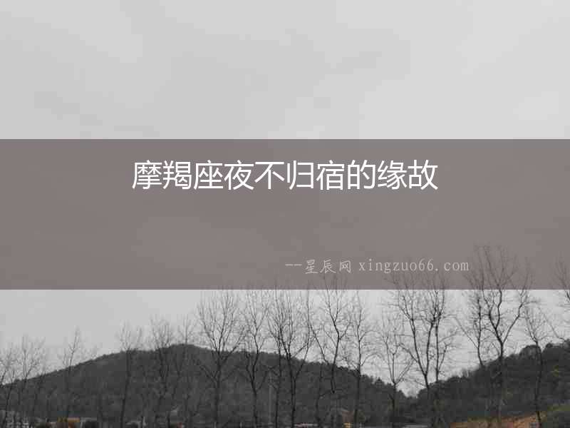 摩羯座夜不歸宿的緣故