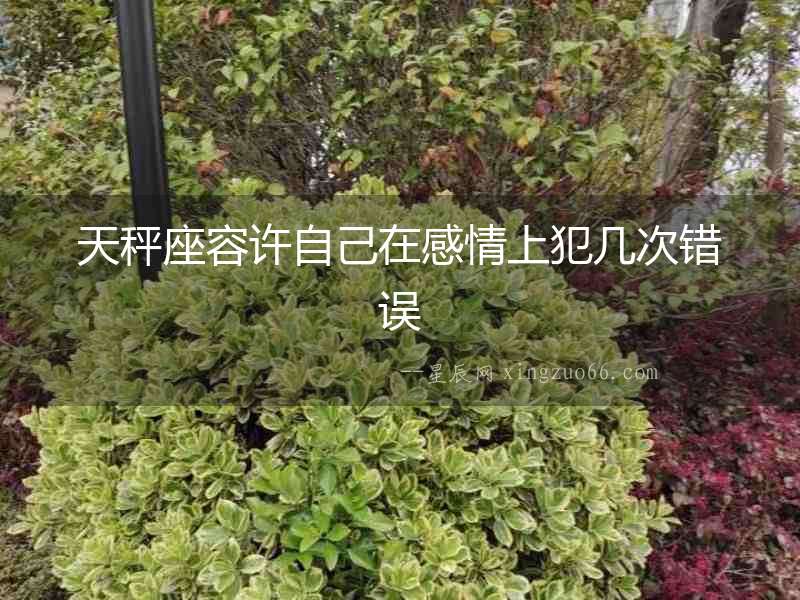 天秤座容許自己在感情上犯幾次錯誤