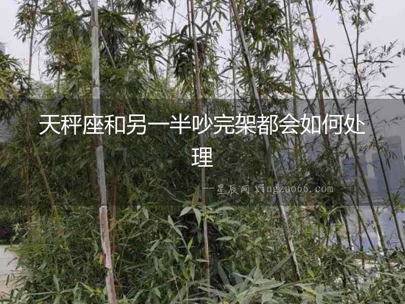 天秤座和另一半吵完架都會如何處理