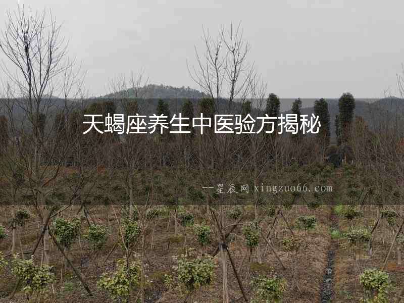 天蝎座養生中醫驗方揭秘