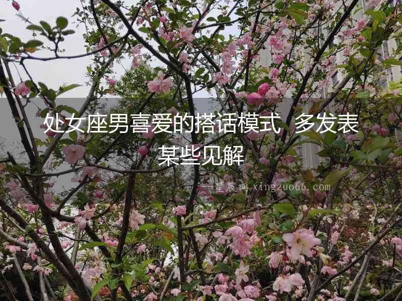 處女座男喜愛的搭話模式  多發表某些見解