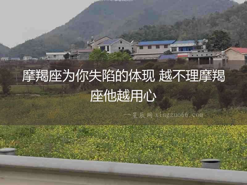 摩羯座為你失陷的體現 越不理摩羯座他越用心