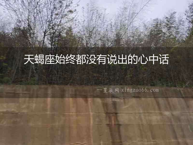 天蝎座始終都沒有說出的心中話