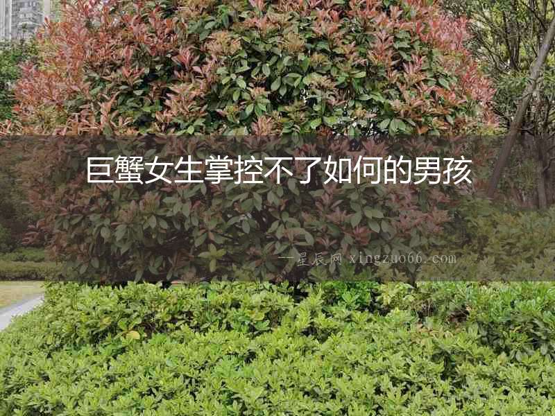 巨蟹女生掌控不了如何的男孩