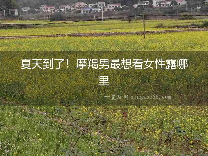 夏天到了！摩羯男最想看女性露哪里