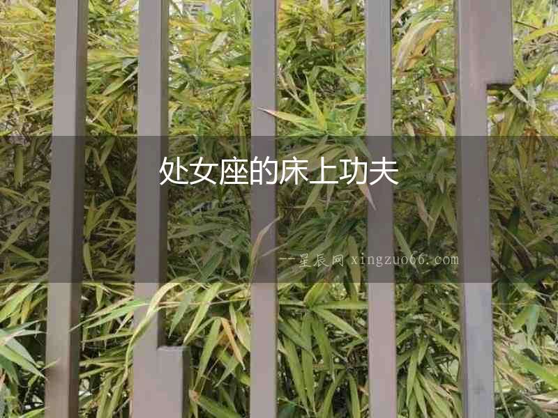 處女座的床上功夫