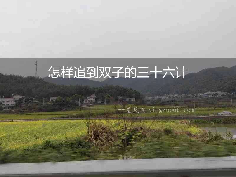 怎樣追到雙子的三十六計(jì)