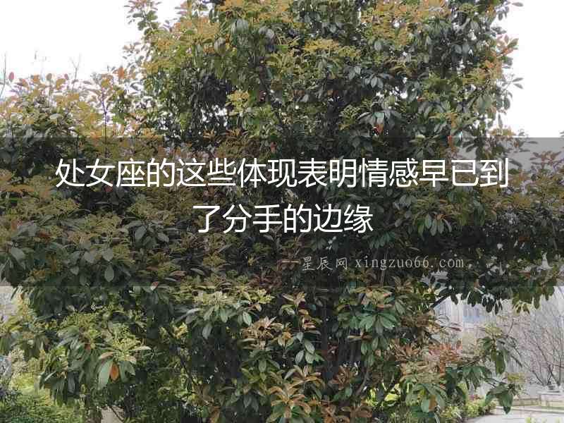 處女座的這些體現(xiàn)表明情感早已到了分手的邊緣