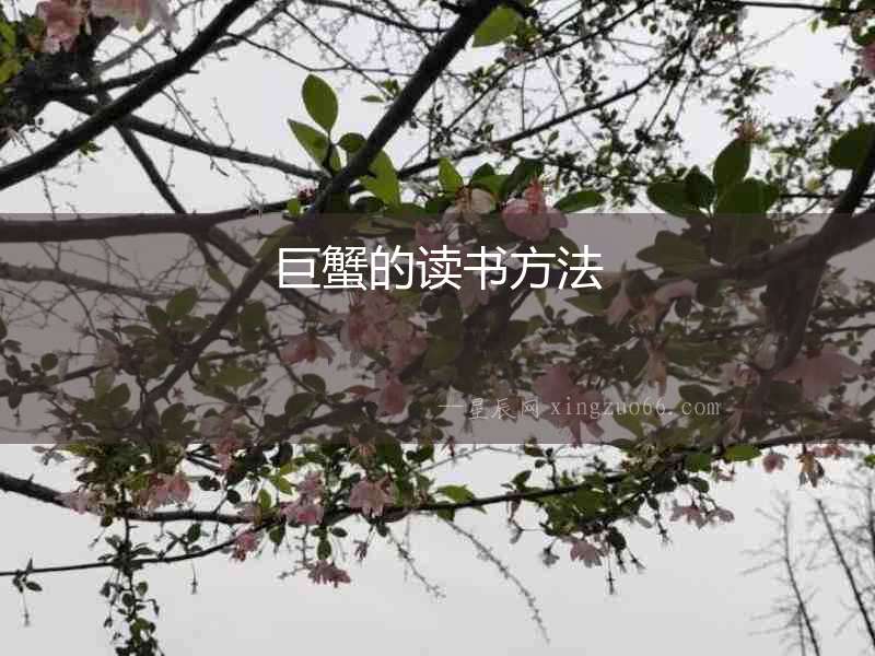 巨蟹的讀書(shū)方法