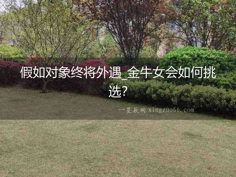 假如對象終將外遇_金牛女會如何挑選？