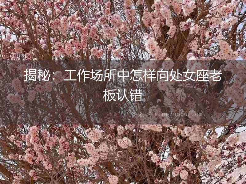 揭秘：工作場所中怎樣向處女座老板認錯
